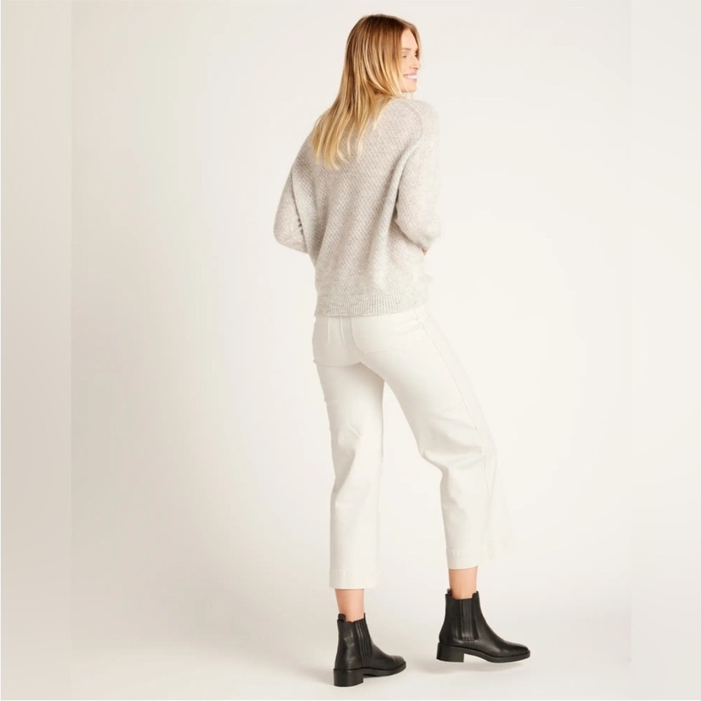 Quince Baby Alpaca-Wool Diamond Stitch Crew neck sweater